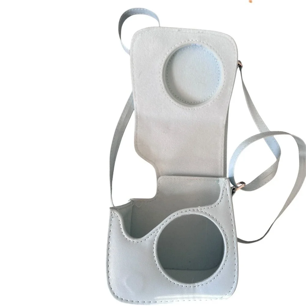 Fujifilm Instax Mini Camera Case‎ Light Blue Synthetic Leather Crossbody Strap